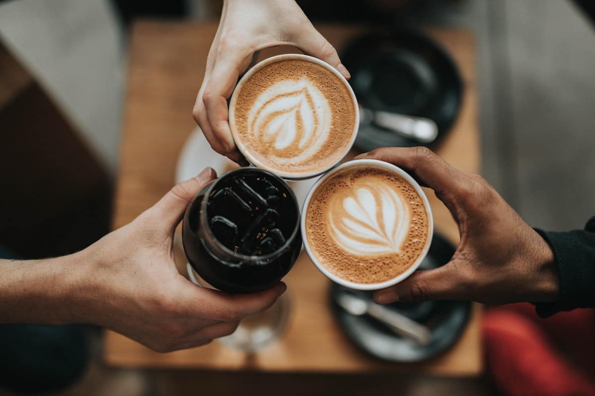 A flat white on the counter
